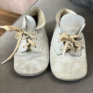 Mrs. Day's Ideal Leather Baby Shoes. Vintage 1950's White
